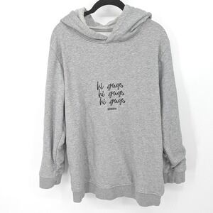 Chiara Ferragni Hoodie Womens 38 Gray Hi Guys Shanghai Embroidered Eye Logo